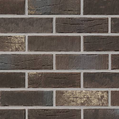 Klinkerriemchen - 377 PLATINBRAUN  - STRÖHER - für Fassaden / verklebt / modern
