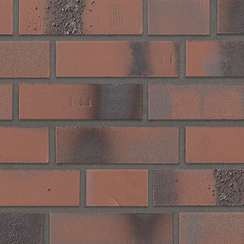 Klinkerriemchen - 654 FLAMMENROT  - STRÖHER - für Fassaden / verklebt / für neuen Unterbau