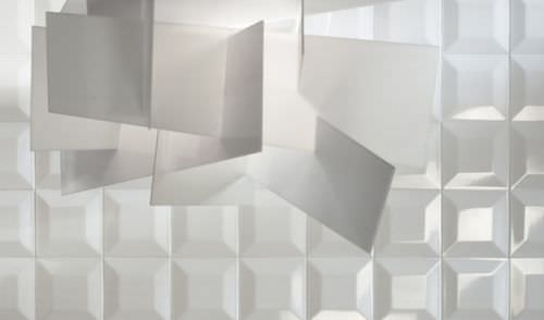 Keramikfliesen - LONDON: PICCADILLY WHITE 3 - TUBADZIN - 3D / für den Innenraum / bodenstehend