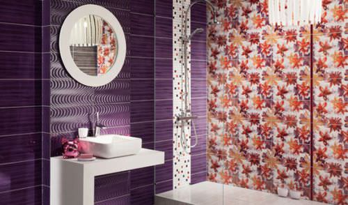 Keramikfliesen - WAVE VIOLET A - TUBADZIN - 3D / für den Innenraum / für Badezimmer