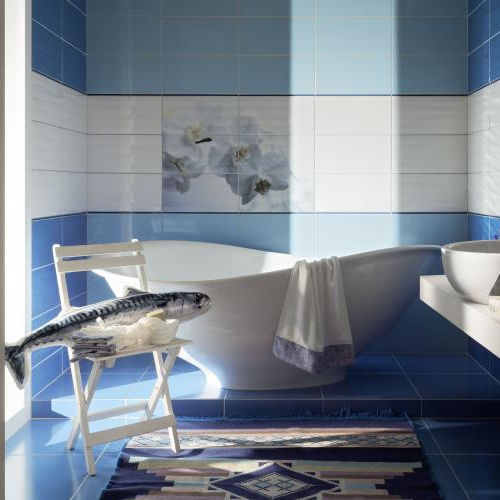Feinsteinzeugfliesen - MAXIMA BLUE - TUBADZIN - poliert / für Badezimmer / Wand