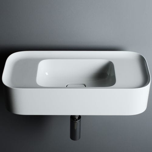 Wand-Waschbecken - CAMEO 60X24 H14 - VALDAMA - Keramik / rechteckig / modern