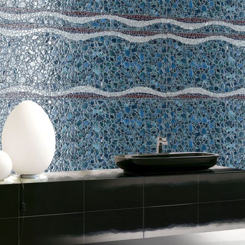 Glasmosaikfliese - BROOK : WAVE - VETROVIVO - poliert / für Badezimmer / Wand