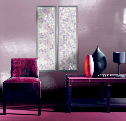 Dekorplatte für Wand - NATURAE FOGLIE : FLOWERING - VETROVIVO - für Innenausbau / Glas / Aluminium