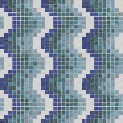 Glasmosaikfliese - WAVE BLUE : 07700020 - VITREX - für Pool / Boden / quadratisch