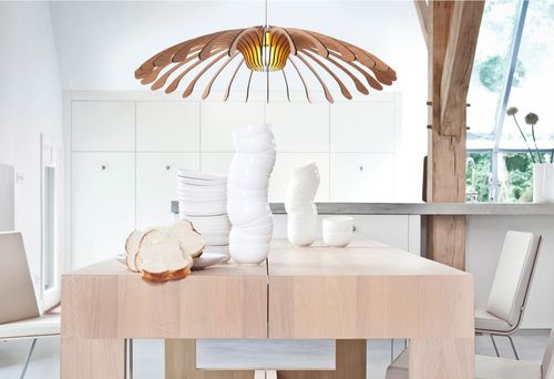 Hängelampe - FLOWER - Odesi. Dutch Design Online - Bambus / originelles Design / mit Kabel