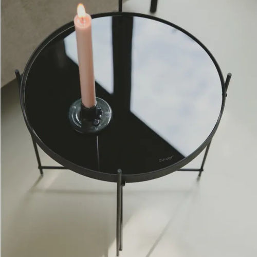 Moderner Beistelltisch - CUPID - Zuiver - Glas / Gestell aus Eisen / rund