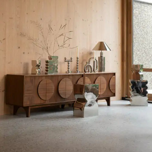 Modernes Sideboard - Groove  - Zuiver - Eiche / Esche / mit Schwingtür