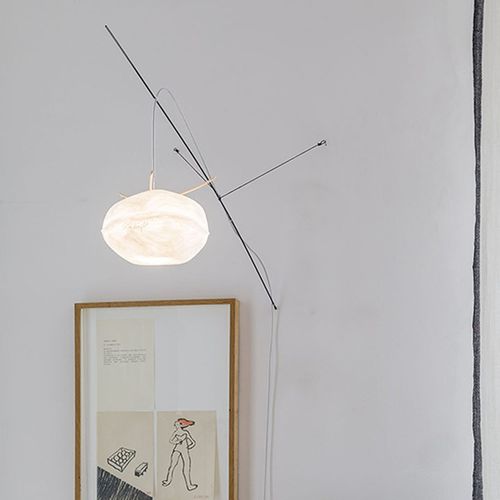 Moderne Wandleuchte - COCON PERCHÉ - CÉLINE WRIGHT  - für den Innenraum / Nussbaum / Japanpapier