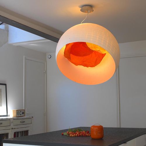 Hängelampe - COQUILLE D'OEUF - CÉLINE WRIGHT  - Stahl / Japanpapier / modern