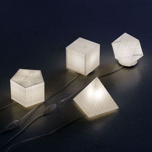 Tischlampe - MINIS GÉOMÉTRIQUES - CÉLINE WRIGHT  - Japanpapier / modern / mit Kabel