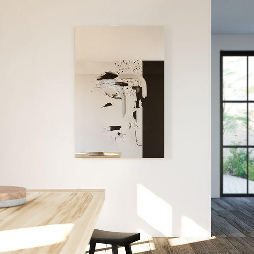 Wandmontierter Spiegel - Connect I L - DEKNUDT MIRRORS  - modern / rechteckig / schwarz