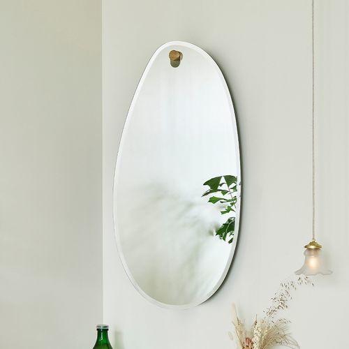 Wandmontierter Spiegel - Globo Lago - DEKNUDT MIRRORS  - modern / Eiche / silberfarben