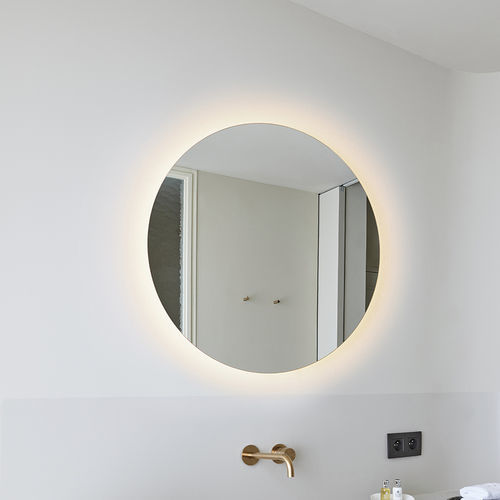 Wandmontierter Spiegel - Brio Clear S IP44 - DEKNUDT MIRRORS  - modern / rund / silberfarben