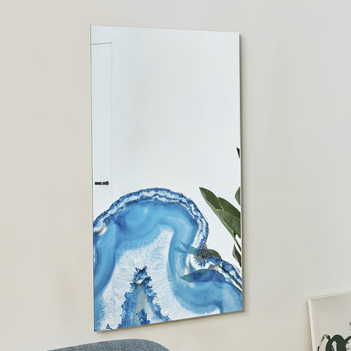 Wandmontierter Spiegel - Geode - DEKNUDT MIRRORS  - modern / rechteckig / blau
