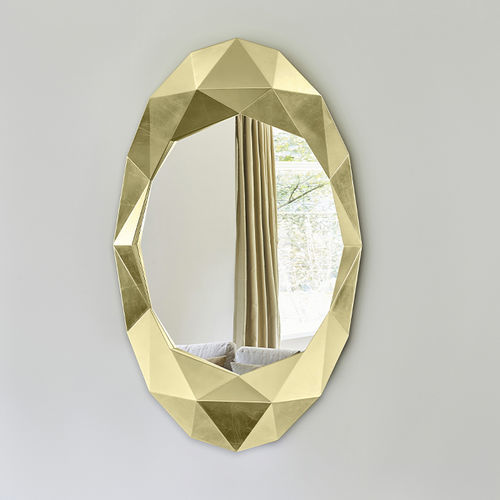 Wandmontierter Spiegel - Precious Gold - DEKNUDT MIRRORS  - modern / oval / Metall