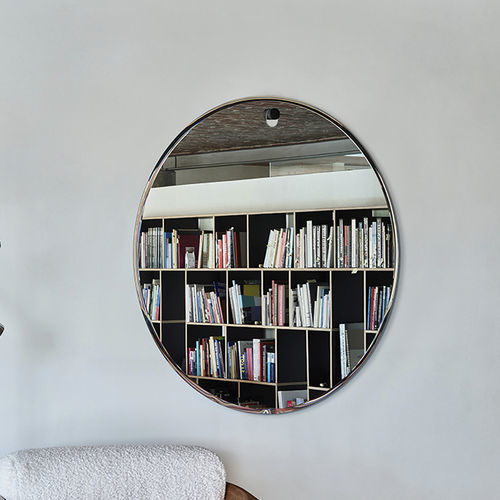 Wandmontierter Spiegel - Globo L - DEKNUDT MIRRORS  - modern / rund / Eiche