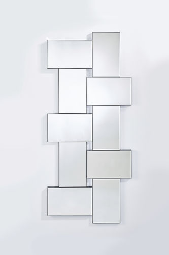 Wandmontierter Spiegel - Criss Cross - DEKNUDT MIRRORS  - modern / rechteckig / schwarz