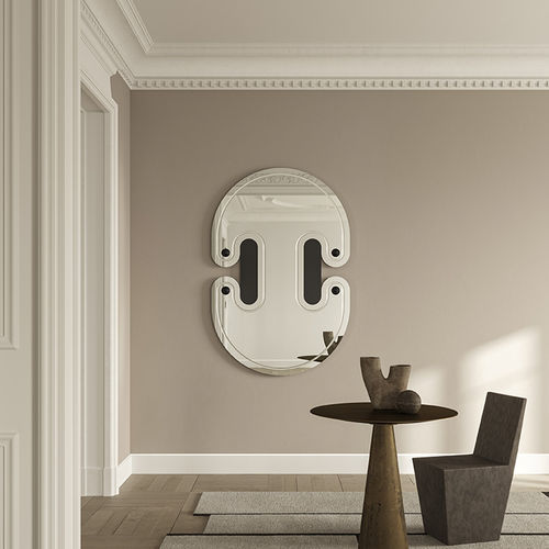 Wandmontierter Spiegel - Satellite Black - DEKNUDT MIRRORS  - für Hotelzimmer / für Restaurants / für Büro