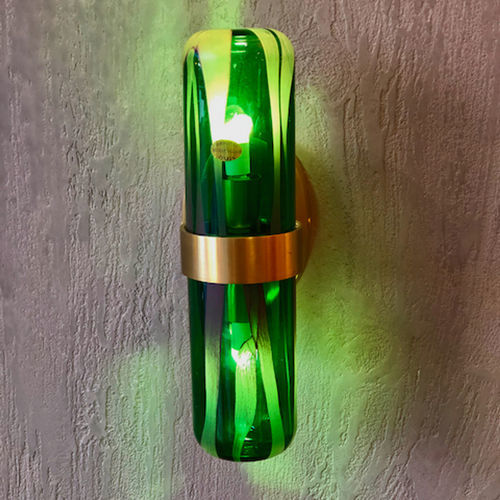 Wandleuchte / originelles Design - MURANO PILL LARGE - GONG - für den Innenraum / geblasenes Glas / Messing