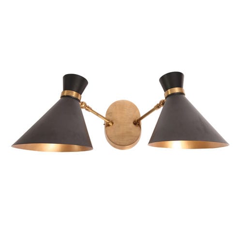 Moderne Wandleuchte - PEGGY TWIN SMALL - GONG - für den Innenraum / Messing / konisch