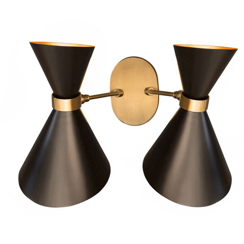 Moderne Wandleuchte - PEGGY UP & DOWN TWIN - GONG - für den Innenraum / Messing / konisch