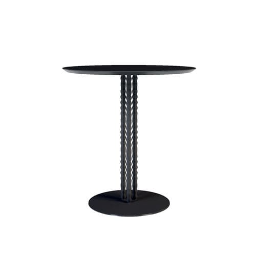 Moderner Beistelltisch - Fontaine - Jetclass - Holzfurnier / Gestell aus lackiertem Metall / rund