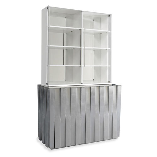 Modernes Bücherregal - Empire - Jetclass - Holzfurnier / Glas / lackiertes Metall