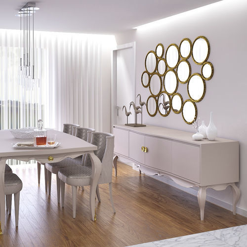 Wandmontierter Spiegel - Bubbles - Jetclass - originelles Design / rund / lackiertes Metall