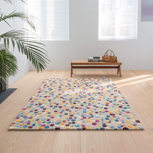 Moderner Teppich - DOTTED - LIGNE PURE - Motiv / Wolle / Viskose