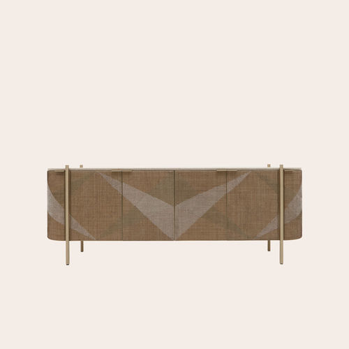 Modernes Sideboard - CANE EMBROIDERED - NADA DEBS - Eiche / Messing / Kunststoff