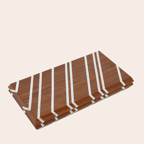 Moderner Backgammon-Tisch - STRIPES - NADA DEBS - für Privatgebrauch / amerikanischer Nussbaum