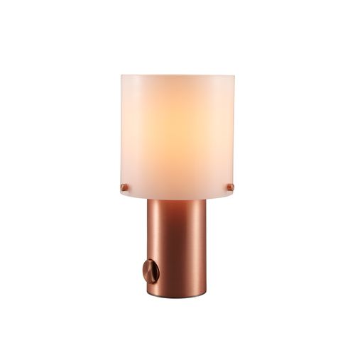 Tischlampe - WALTER - ORIGINAL BTC - Glas / Kupfer / Messing