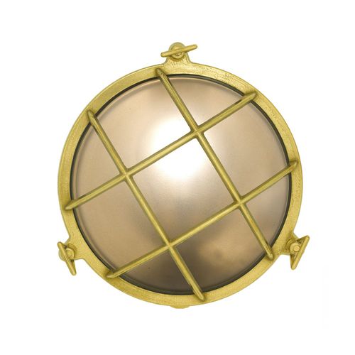 Moderne Wandleuchte - ORIGINAL BTC - für Außenbereich / Milchglas / Messing