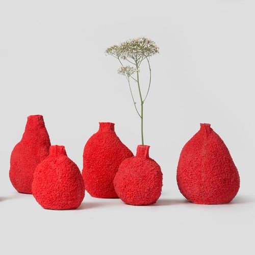 Vase / originelles Design - ELSE CORAL - PCM DESIGN - Harz / rot