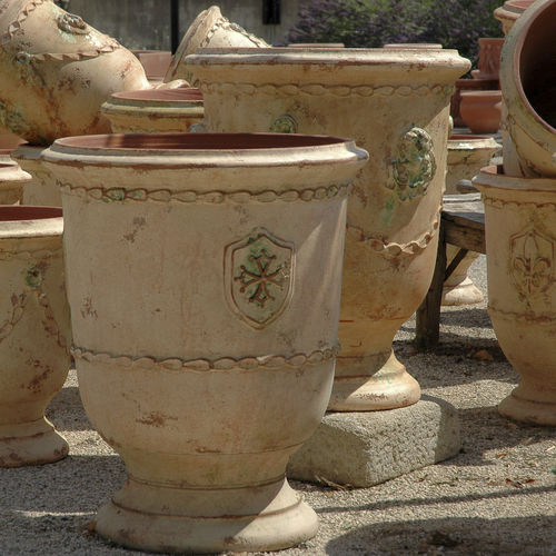 Ton-Pflanzgefäß - OCCITAN CROSS - POTERIE LE CHÊNE VERT - rund