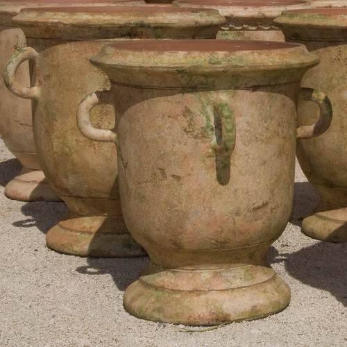 Ton-Pflanzgefäß - 4 HANDLES - POTERIE LE CHÊNE VERT - rund