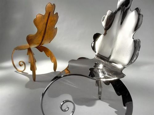 Stuhl / organisches Design - OAK LEAF - VILLIERS - für den Innenraum / Metall / für Privatgebrauch