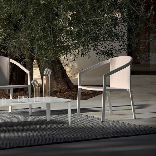 Moderner Sessel - PUSH LOUNGE - Myyour - Stoff / Aluminium / grau