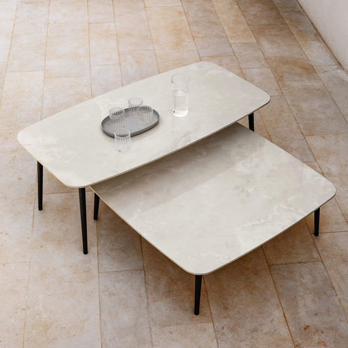 Moderner Couchtisch - PIUMA  - Myyour - Keramik / Gestell aus Aluminium / rechteckig