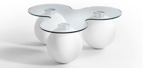 Couchtisch / originelles Design - BAGIGIO - Myyour - Glas / Kunststoff / mit 3 Beinen