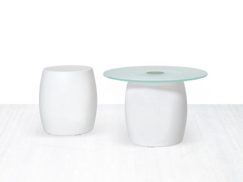 Moderner Beistelltisch - BART  - Myyour - Glas / Kunststoff / Gestell aus Polyethylen