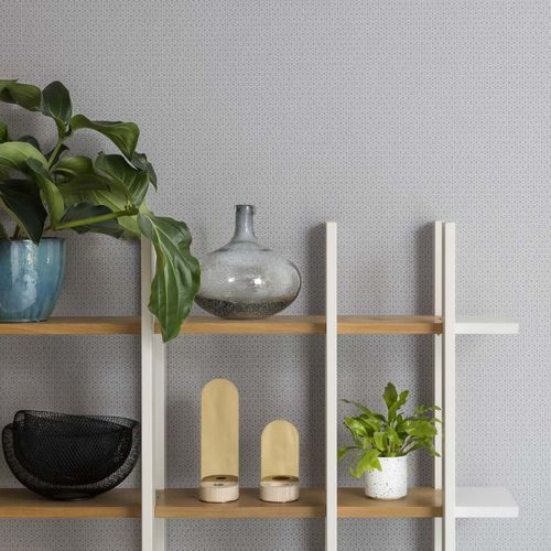 Moderne Tapete - CUBIX - Hooked on Walls - geometrisches Muster / grau / blau