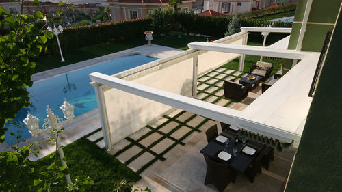 Angebaute Pergola - PURE - ALBAYRAK  - Holz / Stahl / extrudiertes Aluminium