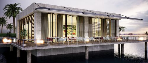 Hängende Pergola - MN4  - ALBAYRAK  - Aluminium / mit Stoffüberdachung / für Gewerbegebrauch
