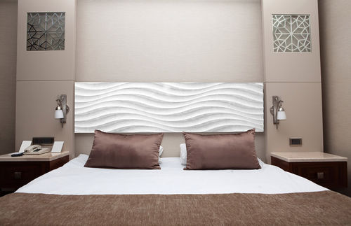 Dekorplatte für Wand - WAVE A - MUR design - aus recyceltem Material / Holz / texturiert