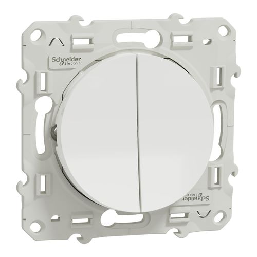 Druckschalter - ODACE - SCHNEIDER ELECTRIC - Einbau / doppelt / gebürstetes Aluminium