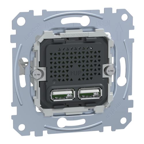 USB-Steckdose - Merten - SCHNEIDER ELECTRIC - doppelt / wandmontiert / Unterputz