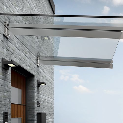 Vordach für Tür - S-04 - PAULI FRANCE  - Aluminium / Edelstahl / Glas