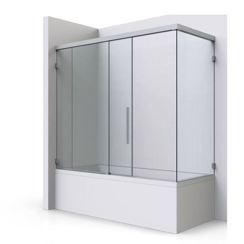 Badewannen-Duschwand / Schiebe - 605 (L/R) - PAULI FRANCE  - Hartglas / 1 Paneel / Transparentglas